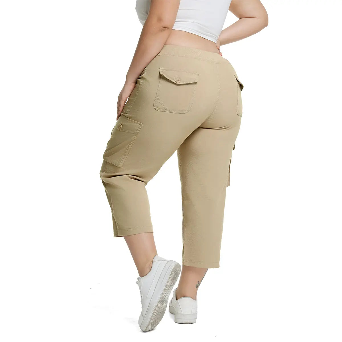YSENTO Women's Cargo Capris UP TO XXXXL Outdoor Lightweight Casual  Pants Trip Loose Shorts Summer Style Moms over 30 Comfy wear ootd Bottoms Basic Khaki  Black #outdoorfun