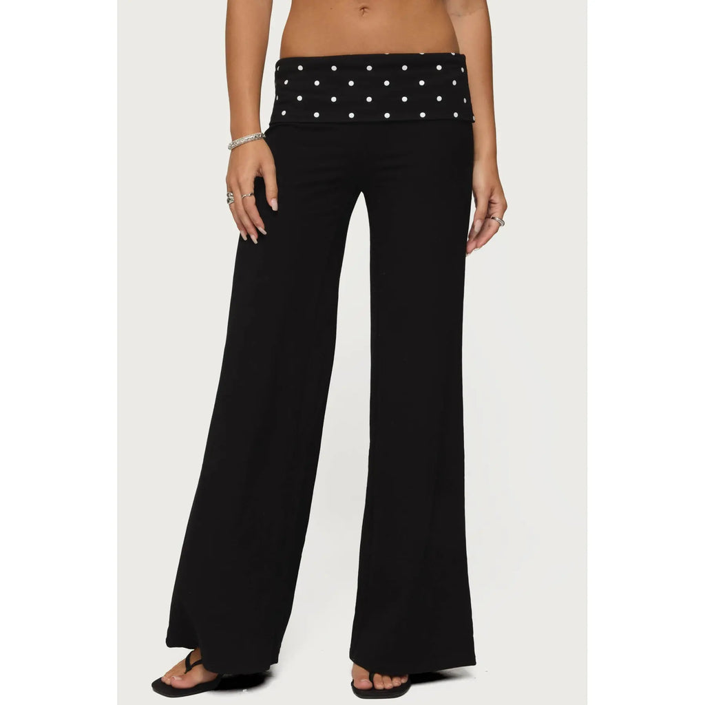 Reeva Polka Dot Foldover Pants