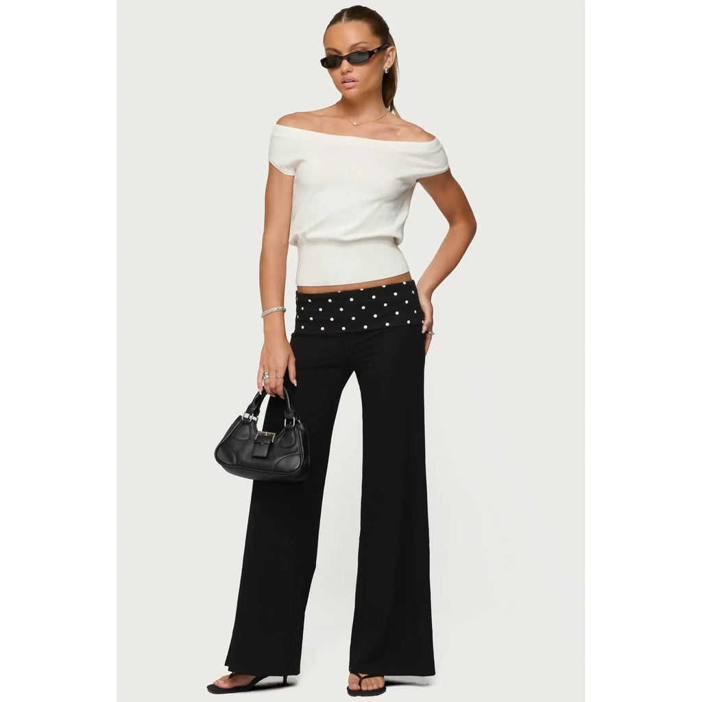 Reeva Polka Dot Foldover Pants