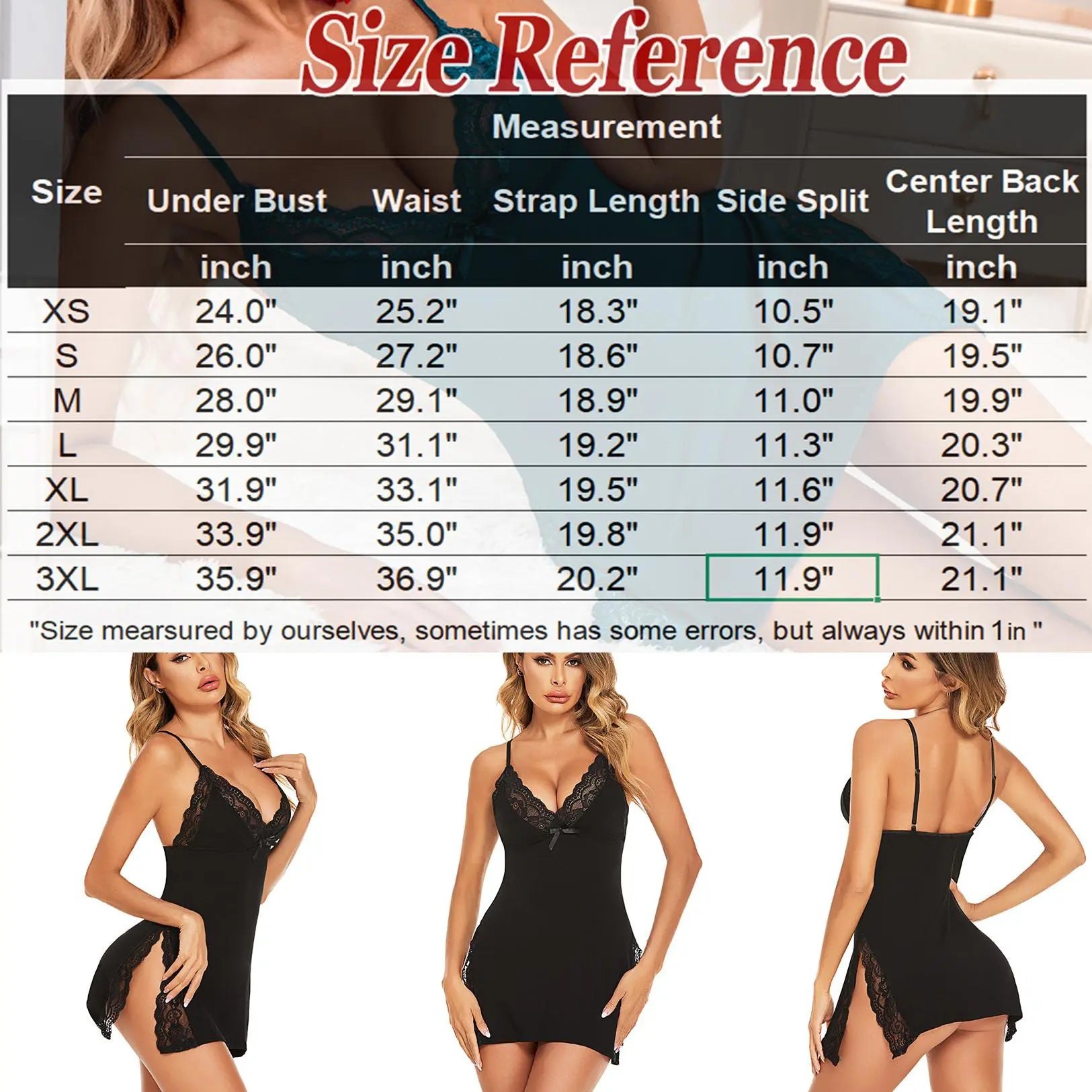 Avidlove Women's Lingerie Elegant Nightwear Spaghetti Strap Nightgown Plus Lingerie