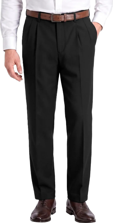 Men's Classic Fit Dress Pants Pleated Wrinkle Resistant Trousers for Office Business Work