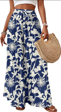 Wide Leg Pants Woman Flowy Floral Palazzo Pants for Women High Waisted Summer Casual Trousers Cruise Outfits