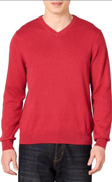 Men's Regular Fit Cotton V-Neck Pullover Sweater (Available in Big & Tall)
