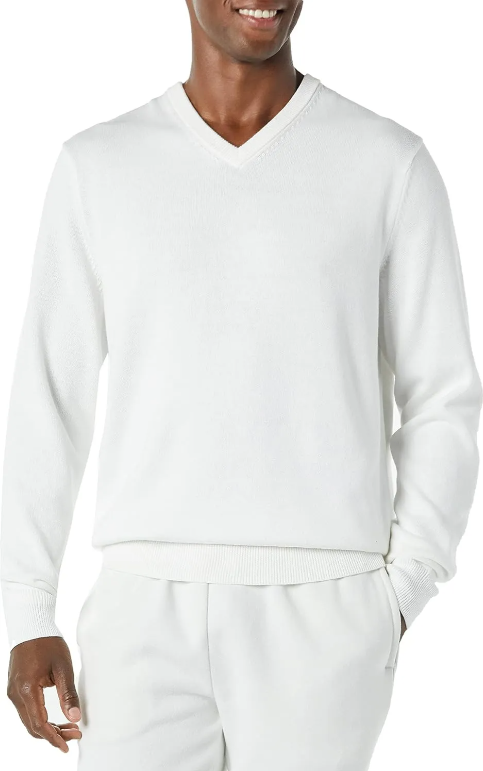 Men's Regular Fit Cotton V-Neck Pullover Sweater (Available in Big & Tall)