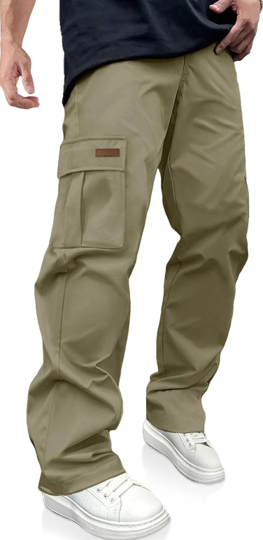 Men's Casual Cargo Pants Drawstring Hiking Workout Tactical Joggers Sweatpants for Men with Pockets