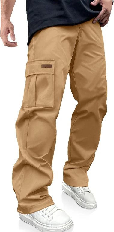 Men's Casual Cargo Pants Drawstring Hiking Workout Tactical Joggers Sweatpants for Men with Pockets