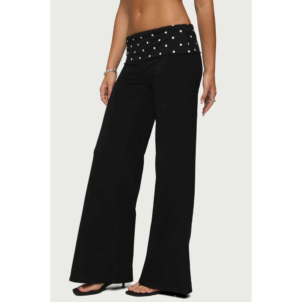 Reeva Polka Dot Foldover Pants