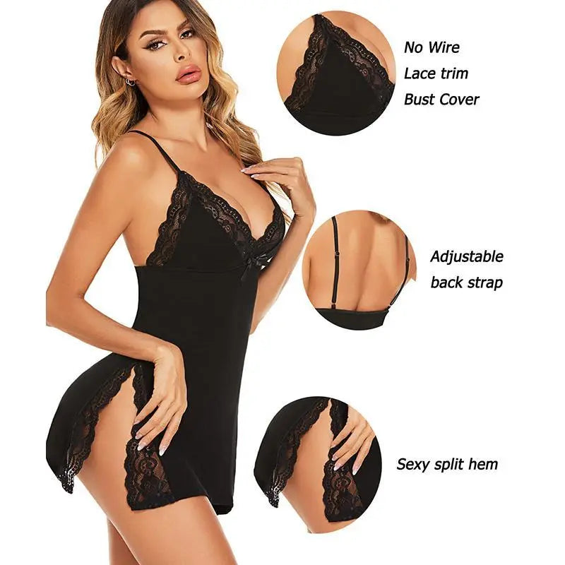 Avidlove Women's Lingerie Elegant Nightwear Spaghetti Strap Nightgown Plus Lingerie