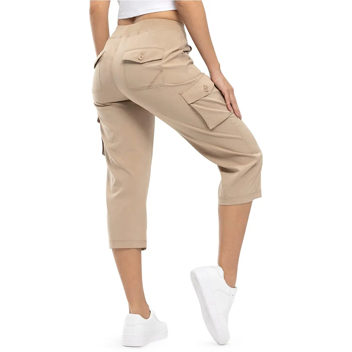 YSENTO Women's Cargo Capris UP TO XXXXL Outdoor Lightweight Casual  Pants Trip Loose Shorts Summer Style Moms over 30 Comfy wear ootd Bottoms Basic Khaki  Black #outdoorfun