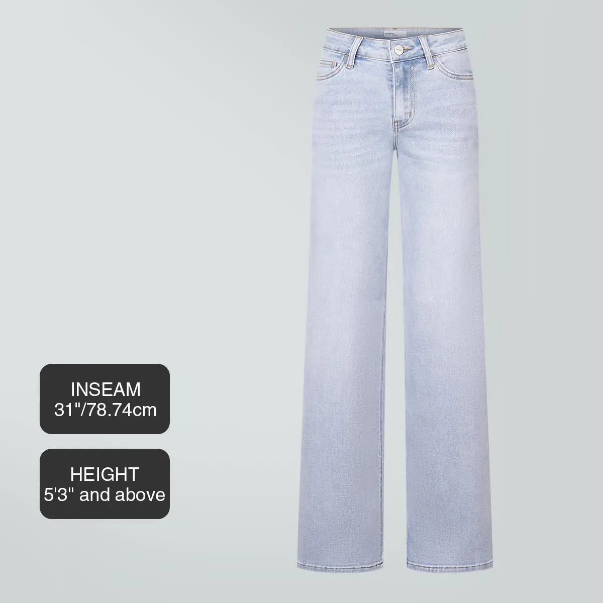 Magic ONESO Mid-low Rise Baggy Jeans Stretchy Wide Leg for Women Distressed Pants Womenswear Bottom 8001 Lady Basic Minimalist Comfortable Denim Tummy Control Curve Hugging Plus Size Regular Size BBL Spring Fashion Daily Outfits